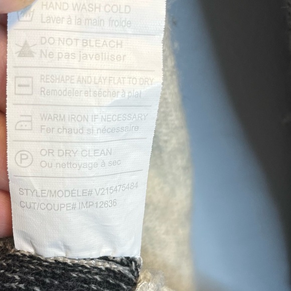 Vince Cardigan Variegated Stripe Oversized Knit Wool/Cashmere Cream/Gray M EUC - Picture 9 of 9